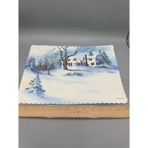10-Pack Vintage Winter Scene Paper Placemats Wisconsin‎ Tissue
